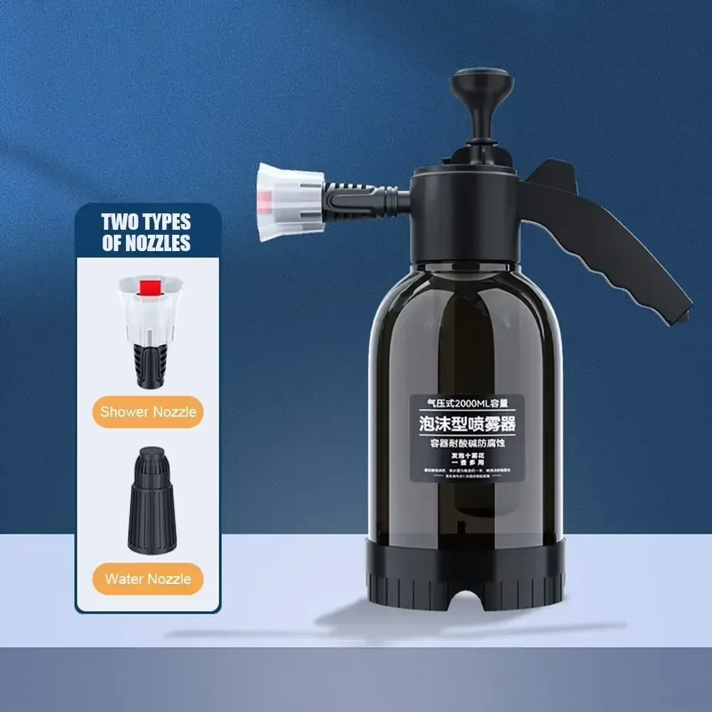 2L Hand Pump Foam Sprayer | Car Wash Snow Foam Bottle with 2 Nozzles - Image 2