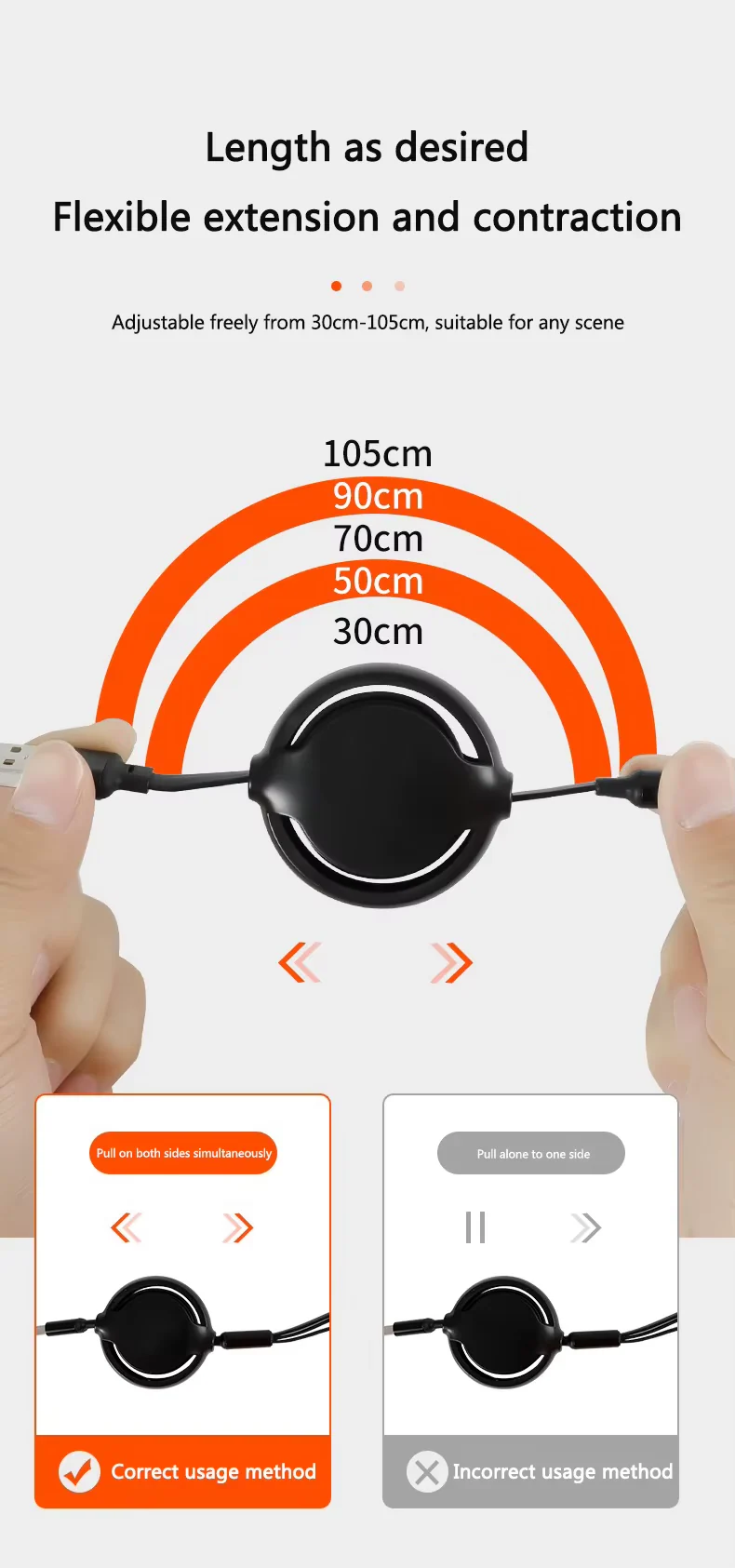 3-in-1 Retractable Car Charging Cable for Jaecoo | Fast USB Data Cable Accessory - Image 4