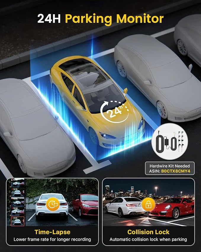 4K Front & Rear Dashcam – Dual Camera with WiFi, Night Vision & Parking Mode - Image 6