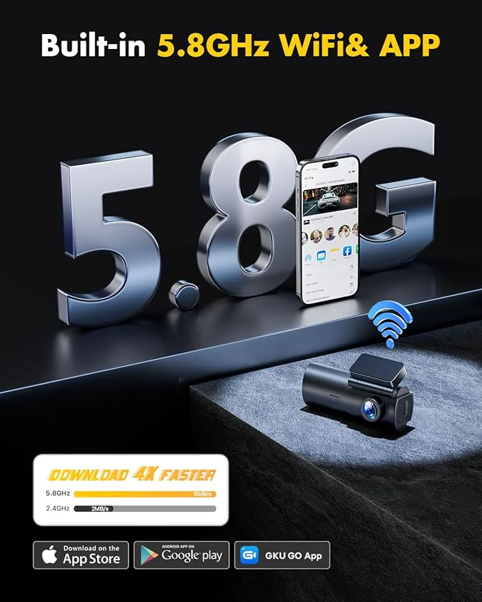 4K Front & Rear Dashcam – Dual Camera with WiFi, Night Vision & Parking Mode - Image 8