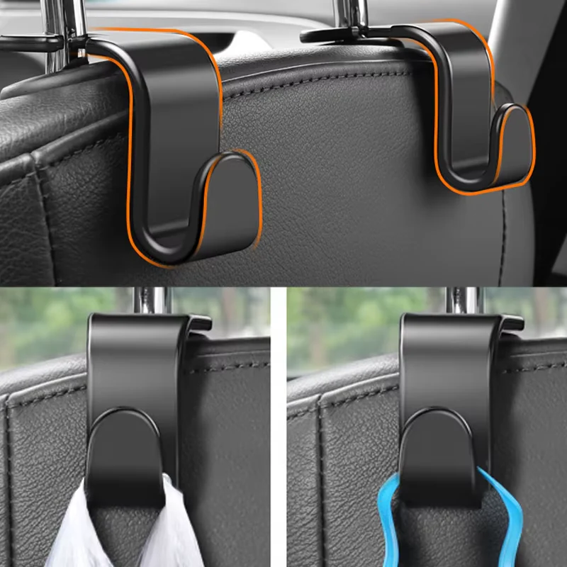 Car Headrest Hooks – Seat Back Bag Holder Clips (2 Piece Set) - Image 4