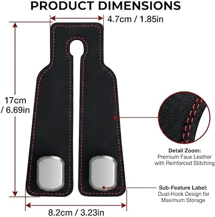 Car Headrest Hooks – Seat Back Bag Holders (4 Pack, Universal Fit) - Image 5