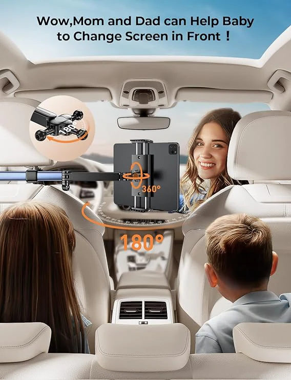 Car Headrest Tablet Holder – Adjustable Mount for iPad & Phones - Image 5