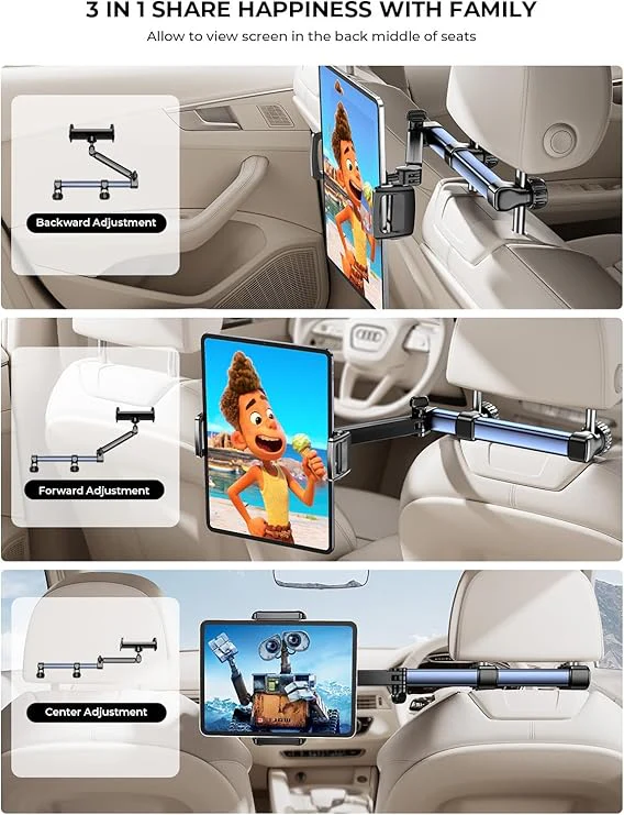 Car Headrest Tablet Holder – Adjustable Mount for iPad & Phones - Image 7